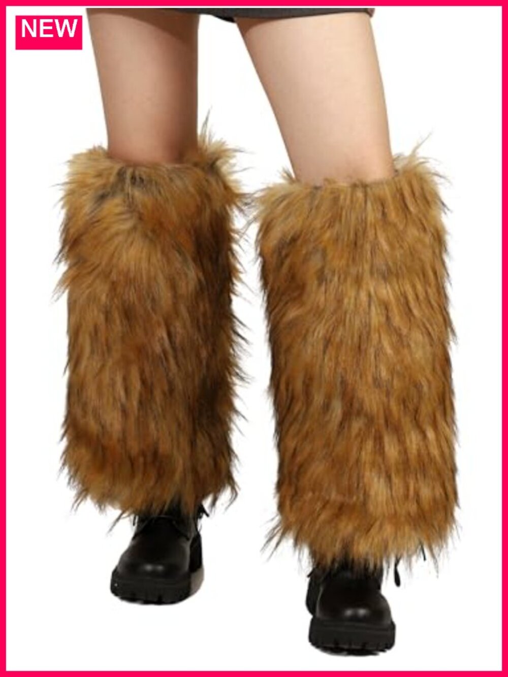 Faux Fur Leg Warmers Furry Boot Covers Cosplay Winter Accessory